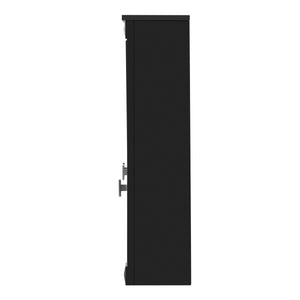 English Elm Bathroom Wall Cabinet with Mirror and 5 Shelves — Wall-Mounted Medicine Cabinet, Modern Storage Solution Black N710P252503B