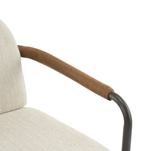 English Elm Christopher Knight Home® - Dinning modern iron-frame dining chair set of 2 with durable fabric seats, compact, stylish and sturdy Beige,Espresso N771P247180M