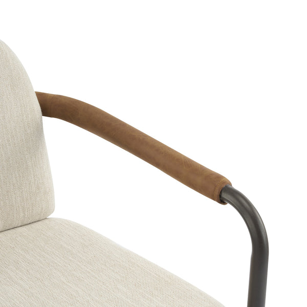 English Elm Christopher Knight Home® - Dinning modern iron-frame dining chair set of 2 with durable fabric seats, compact, stylish and sturdy Beige,Espresso N771P247180M