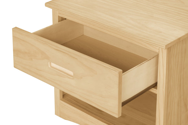 English Elm Contemporary Pine Wood Nightstand Open Shelf Drawer Bedside Table for Modern Bedrooms B011P473065