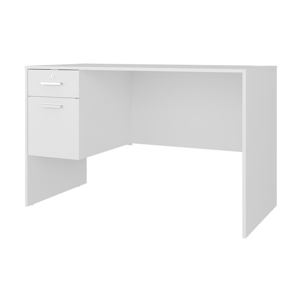 English Elm Desk, Modern White Engineered Wood 2-Drawer Office Desk 47.2" W Storage Surface for Home Workspaces B097P369441