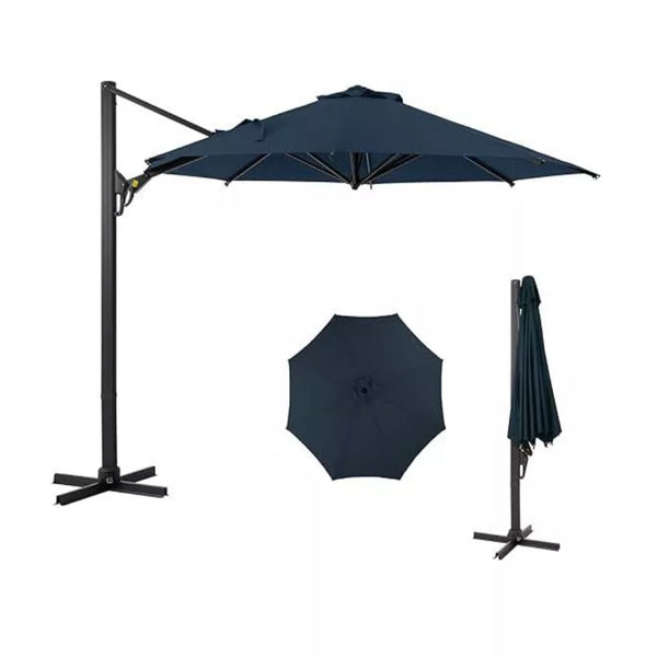 English Elm 11 Ft Cantilever Patio Umbrella Upf 50 Plus Aluminum Pole with Foot Pedal Rotation B082P454951
