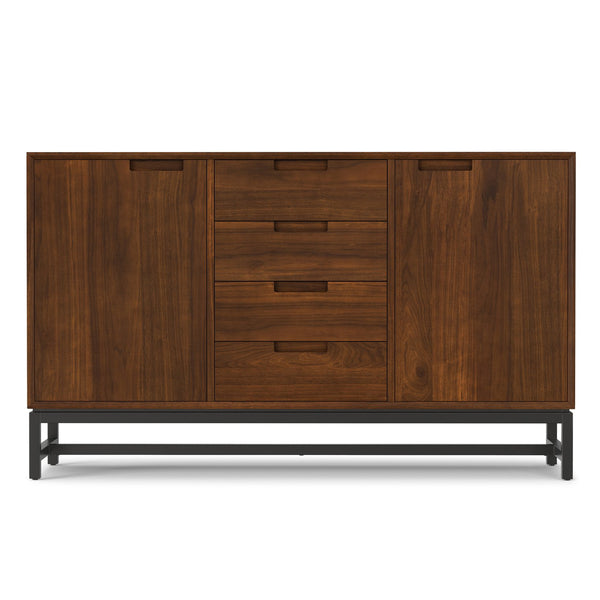English Elm Banting Walnut Veneer Sideboard with Drawers Mid Century Modern Dining Storage B136P439018