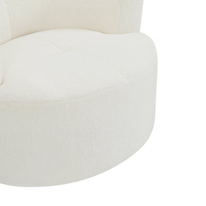 English Elm 360° Swivel Chair - Plush Upholstered Barrel Accent Chair With Adjustable Headrest For Home & Office N719P272676A