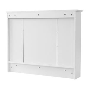 English Elm 3-in-1 Wall Mounted Medicine Cabinet with Soft Close Door Towel Bar and Vanity Mirror White N710P358618K