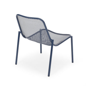 English Elm Kincaid Outdoor Iron Mesh Conversation Set Rust Resistant Patio Chairs with Side Table Navy Blue N775P392159N