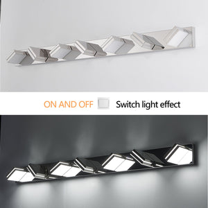 English Elm Modern Chrome Led Vanity Light - 7-Light Wall Sconce For Bathrooms, Energy-Efficient & Easy Install W2312P374923