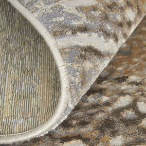 Feizy Rugs Prk3705f Parker Abstract Distressed Rug - Contemporary Viscose And Polyester Design For Modern Interiors Tan,Ivory,Brown Viscose,Polyester Prk3705fivygryc02