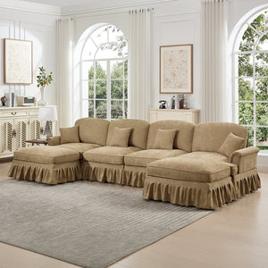 English Elm Classic U-Shape 4-Seater Modular Sectional Sofa With Customizable Styles & Cloud-Like Comfort W3041S00251