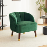 Christopher Knight Home® - Noble House - - Upholstered Barrel Accent Chair With Wooden Legs