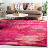Unique Loom Jardin Lilly Machine Made Abstract Rug Pink, Brown/Burgundy/Ivory/Puce/Purple/Red/Pink/Salmon 8' 0" x 8' 0"