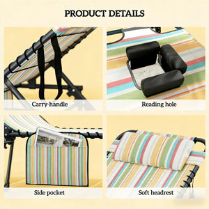 English Elm Outdoor Folding Chaise Lounges Set of Two with Bungee Mesh and Steel Frame T3971P454910