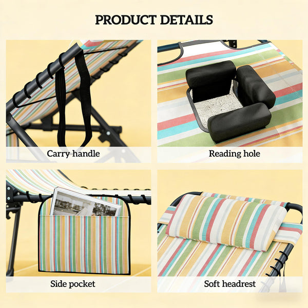 English Elm Outdoor Folding Chaise Lounges Set of Two with Bungee Mesh and Steel Frame T3971P454910