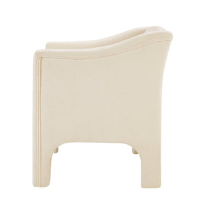 English Elm Modern Barrel Accent Chair Chenille Upholstered Wraparound Armchair for Any Room Beige N763P336531A