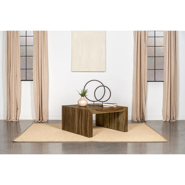 English Elm Santana Solid Sheesham Wood Square Coffee Table with Warm Auburn Grain Finish B062P447959