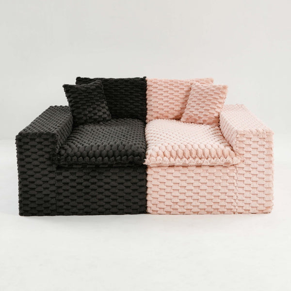 English Elm Luxury Color-Block Turtle Velvet Sofa - Modular Design For Stylish Living Room Comfort & Flexibility P1 W3371S00048-GIGA