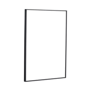 English Elm 20'' Matte Black Aluminum Rectangular Wall Mirror Moisture Resistant Vanity Decor W999P470280