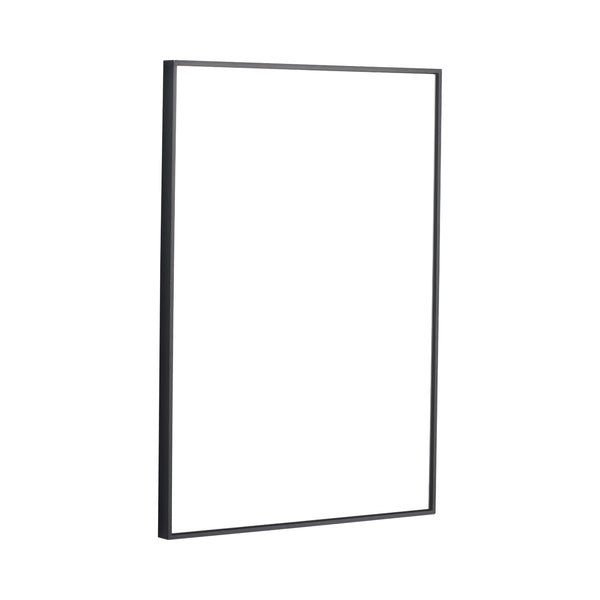 English Elm 20'' Matte Black Aluminum Rectangular Wall Mirror Moisture Resistant Vanity Decor W999P470280