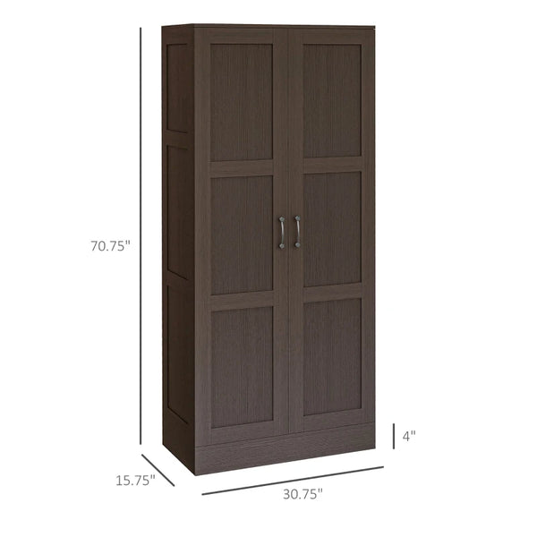 English Elm Freestanding Rustic Farmhouse Pantry Cabinet Six Tier Distressed Gray Storage Tower T3971P469788