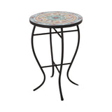 Christopher Knight Home® - Noble House - La Crescenta Outdoor Side Table with Tile Top, Yellow, Red, and Black