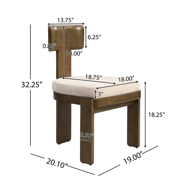 English Elm Christopher Knight Home® - Upholstered Modern Dining Chairs Set of 2 with Comfortable Fabric Seats, Solid Rubber Wood Legs, 330lb capacity and Timeless Design Beige N779P236964A