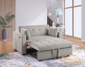 English Elm Laurelle Corduroy Sleeper Loveseat with Usb Charging Tufted Compact Sofa Bed B2749P413231