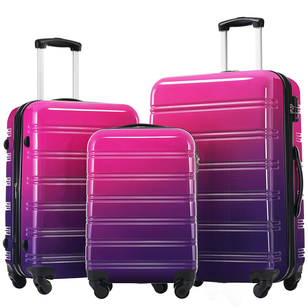 English Elm Hardshell Polycarbonate 3 Piece Luggage Set Spinner Wheels Tsa Lock Expandable Travel Multicolor Purple N732P184448Z