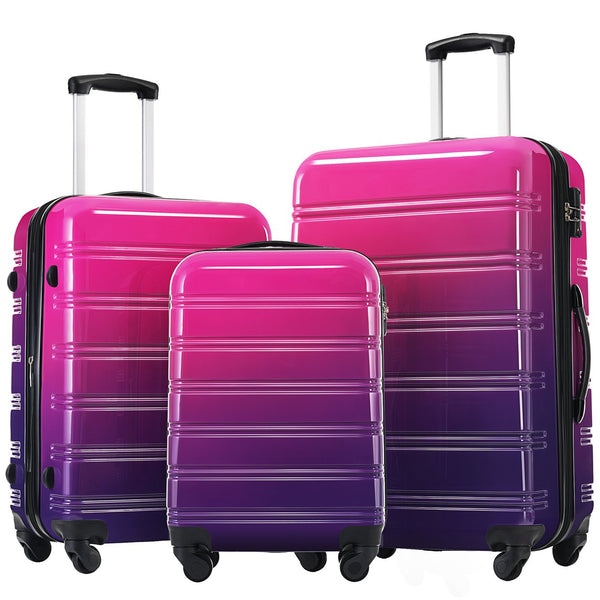 English Elm Hardshell Polycarbonate 3 Piece Luggage Set Spinner Wheels Tsa Lock Expandable Travel Multicolor Purple N732P184448Z