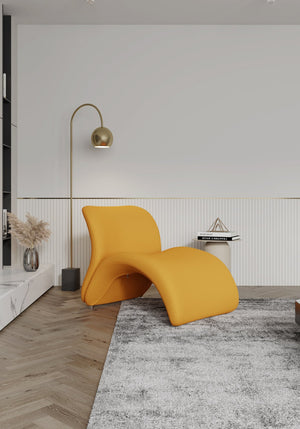 English Elm Rosebud Wool Blend Accent Chair with Geometric Metal Legs, Plush High-Density Foam and Modern Abstract Design Yellow B365P398023