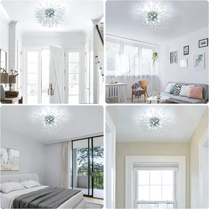 English Elm Crystal Flush Mount Ceiling Light - Modern Sputnik Inspired Design For Bedrooms, Hallways, And More! W2738P185411