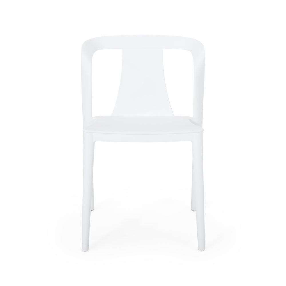 English Elm Christopher Knight Home® - ORCHID Weather-Resistant Outdoor Chair with Curved Backrest, Durable Polypropylene Blend for Patio Comfort White 32.5 L x 24 W x 20.5 H 68373.00WHI