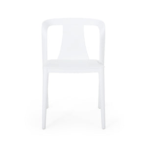 English Elm Christopher Knight Home® - ORCHID Weather-Resistant Outdoor Chair with Curved Backrest, Durable Polypropylene Blend for Patio Comfort White 32.5 L x 24 W x 20.5 H 68373.00WHI