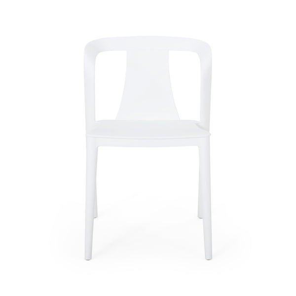 English Elm Christopher Knight Home® - ORCHID Weather-Resistant Outdoor Chair with Curved Backrest, Durable Polypropylene Blend for Patio Comfort White 32.5 L x 24 W x 20.5 H 68373.00WHI