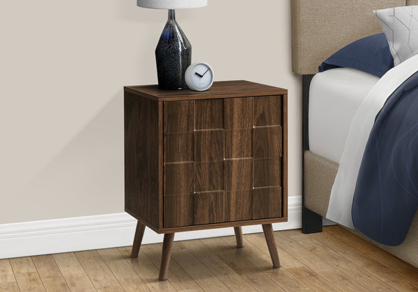 English Elm Accent Table – Modern Mid-Century Side Table With Storage, Walnut Laminate Top & Easy Assembly B2710P287031