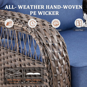 English Elm Outdoor Wicker Swivel Glider Chair Set Patio Rocker with Plush T Back Cushions T3773P418419
