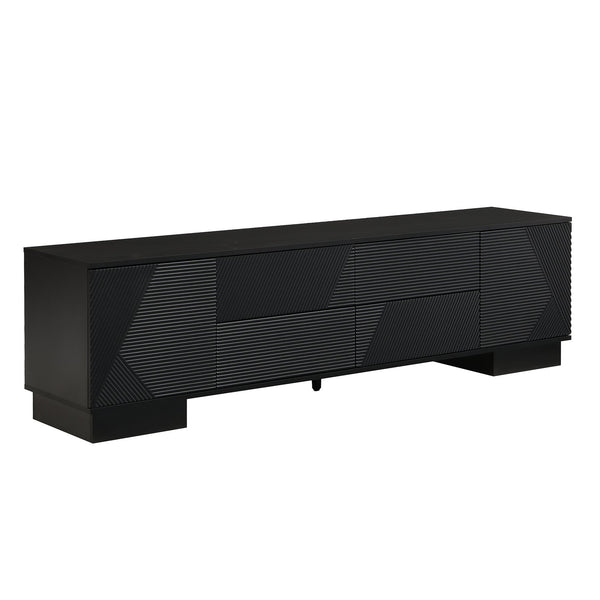 English Elm Vibe Haus Minimalist Media Console with Cabinets and Drawers for Living Room N724P360376B