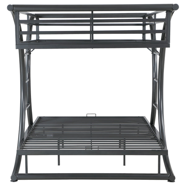 English Elm Weston Gunmetal Bunk Bed with Curved Metal Frame, Industrial Grey Finish, Full over Full Stylish Stack B062S00825
