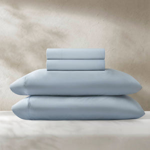 English Elm 4-piece Queen Nylon Spandex Sheet Set Moisture Wicking Stretch Fabric for Hot Sleepers Blue B035P408287