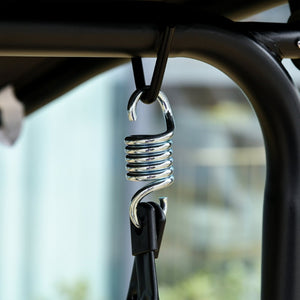 English Elm Outsunny Patio Swing Chair With Adjustable Canopy, Durable Steel Frame, Seats 2 Adults, Black Mesh W2225P175520-GIGA