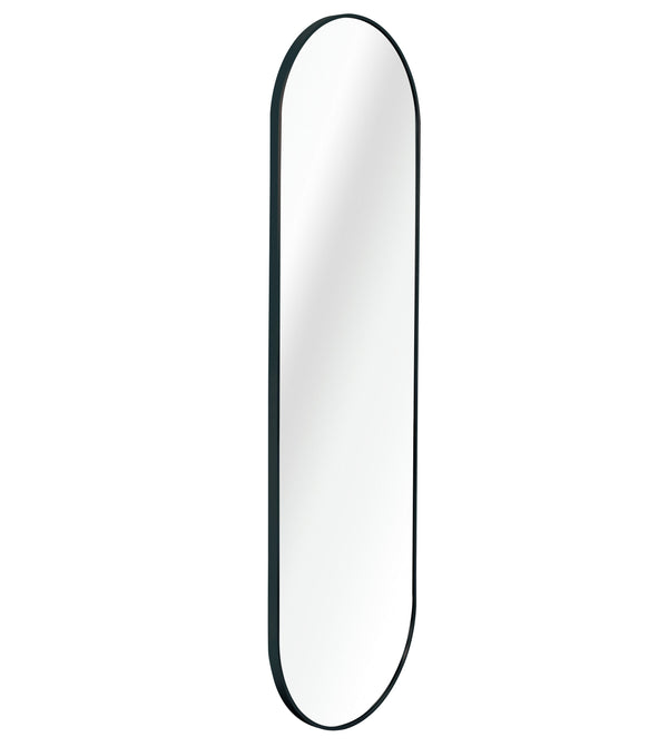 English Elm Black Pill Shaped 63x20in Full-Length Wall Mirror – 4mm HD Glass, Anti-Rust Aluminum Frame, Shatterproof W2203P230581