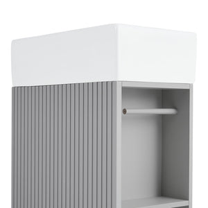 English Elm 18.6" Bathroom Vanity with Sink and Ceramic Top, MDF Cabinet with Door, TP Holder & Shelf Grey N725P212181E