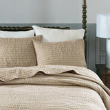 Madison Park Signature Serene Transitional 3 Piece Hand Quilted Cotton Quilt Set MPS13-270 Linen