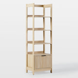 Holmes Modern Narrow Bookcase with Reeded Drawer Coastal Oak WEHOL41OS2CO0 Walker Edison