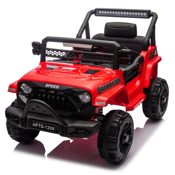 English Elm 12v Kids Electric Ride on Truck with Parental Remote Four Wheel Suspension and Led Lights Red W1578P187461