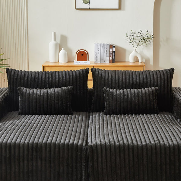 English Elm 87" Oversized Sectional Lounge Chaise - Cloud-Like Comfort, No Assembly, Modern Reclining Sleeper Sofa W834S00323