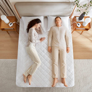 English Elm 1-piece Queen Heated Mattress Pad Dual Zone Quilted Warmth with Auto Shut Off B035P408318