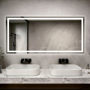 English Elm 77" Led Vanity Mirror with Dual Zone Lighting Anti-fog Dimmable Bathroom Wall Mount W1920P493147