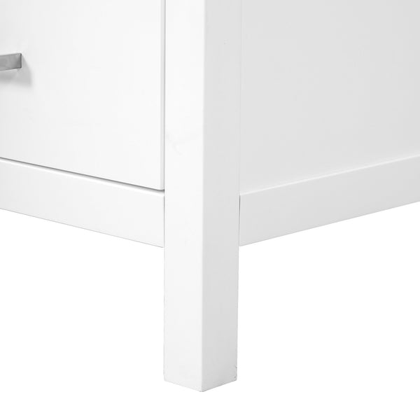 English Elm 36" White Bathroom Vanity with Ceramic Sink, Soft-Close Doors, Divided Drawer & Double Shelves for Organized Modern Bathrooms N729P276609K