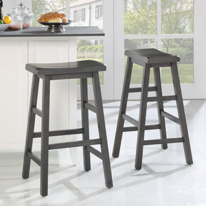 OSP Home Furnishings Tulsa 29" Saddle Stool - Set of 2 Grey