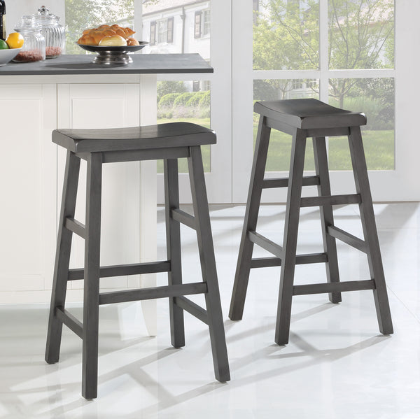 OSP Home Furnishings Tulsa 29" Saddle Stool - Set of 2 Grey